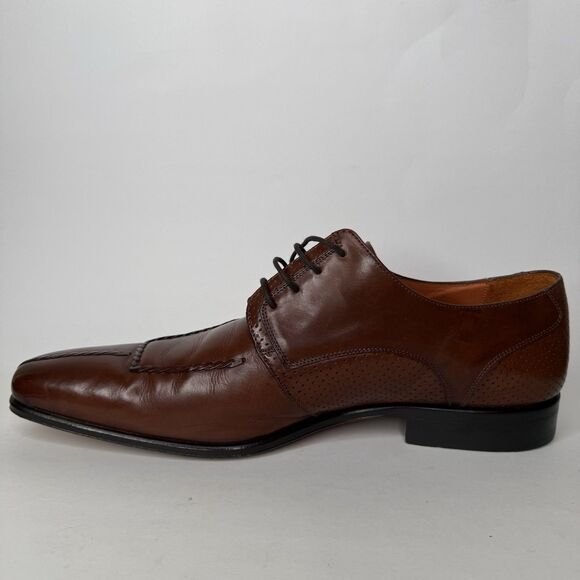 Mezlan Slesse Custom Brown Leather Derby Dress Shoes Mens 12 Split Toe Spain